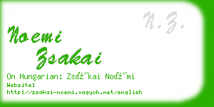 noemi zsakai business card